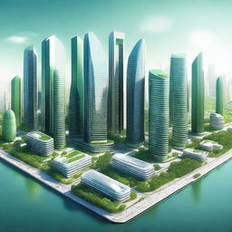 Create an image of a highly developed country with modern skyscrapers, advanced technology, clean streets, and lush green spaces