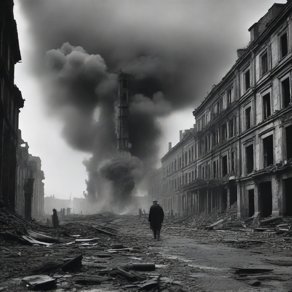 Create an image depicting the aftermath of World War 10