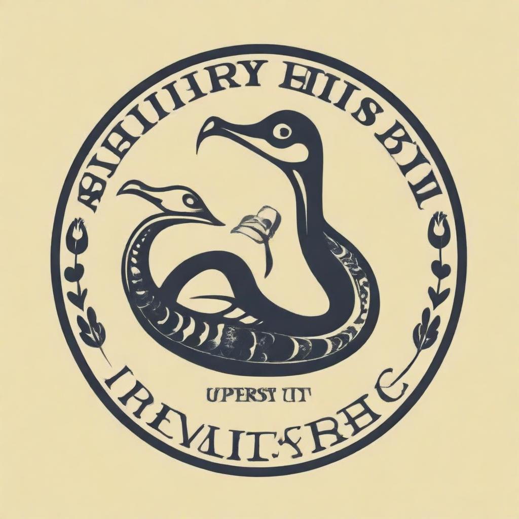 A creative logo design featuring elements of snakes, a pair of birds (tits), and country music