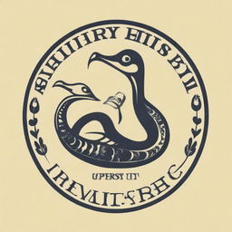 A creative logo design featuring elements of snakes, a pair of birds (tits), and country music