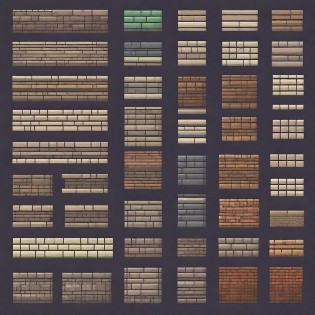 Create a set of 64x64 pixel art floor sprites with a lineal pattern