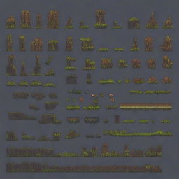 Create a set of 64x64 pixel art wall sprites with an apocalyptic theme