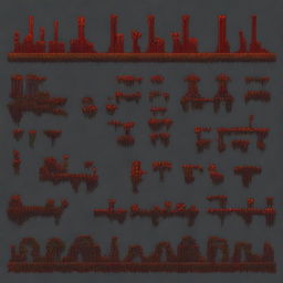 Create a set of 64x64 pixel art wall sprites with a linear pattern and inspired by the game Doom