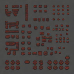 Create a set of 64x64 pixel art floor sprites with a linear pattern, inspired by the game Doom