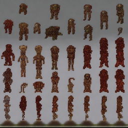 Create a 64x64 pixel art sprite pack inspired by the game Doom