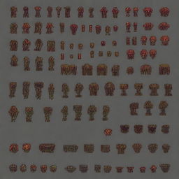 Create a 64x64 pixel art sprite pack inspired by the game Doom