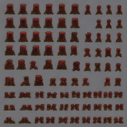 Create a 64x64 pixel art sprite pack inspired by the game Doom