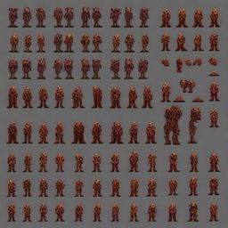 Create a 64x64 pixel art sprite pack inspired by the game Doom