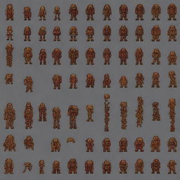 Create a 64x64 pixel art sprite pack inspired by the game Doom