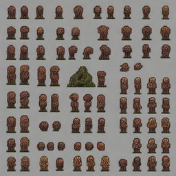 Create a 64x64 pixel art sprite pack inspired by the game Doom