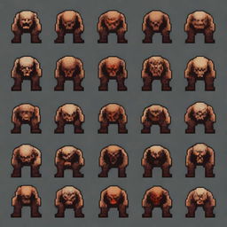 Create a 64x64 pixel art sprite pack inspired by the game Doom