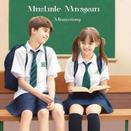 A book cover image depicting high school students, two girls and two boys, sitting on separate benches and laughing together