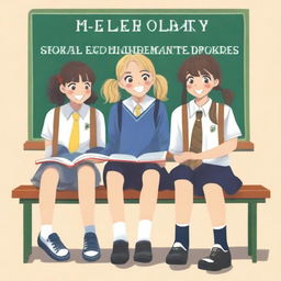 A book cover showing four high school students, two girls and two boys, sitting on separate benches and laughing together