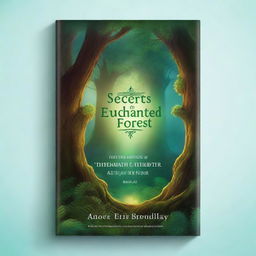 Create an ebook cover featuring a mystical forest with a hidden ancient temple