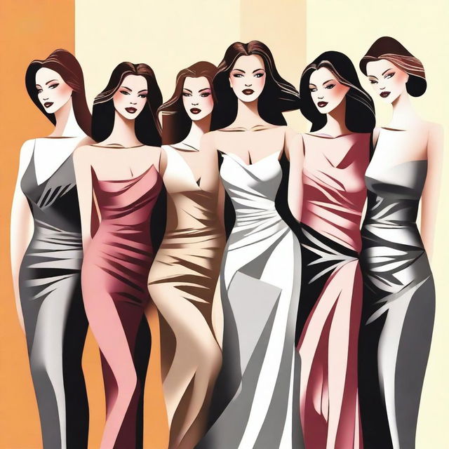 A group of sexy women, depicted in a tasteful and artistic manner