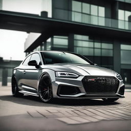 A stunning image of an Audi RS5 B9 with a widebody kit and black diffuser