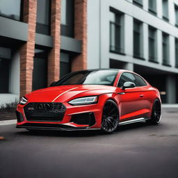 A stunning image of an Audi RS5 B9 with a widebody kit and black diffuser