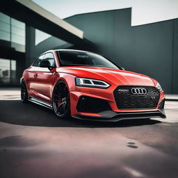 A stunning image of an Audi RS5 B9 with a widebody kit and black diffuser