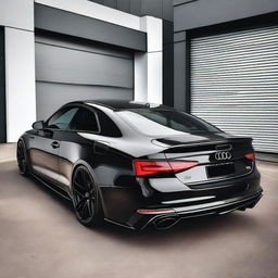 A stunning image of an Audi RS5 B9 with a widebody kit and black diffuser, viewed from the back