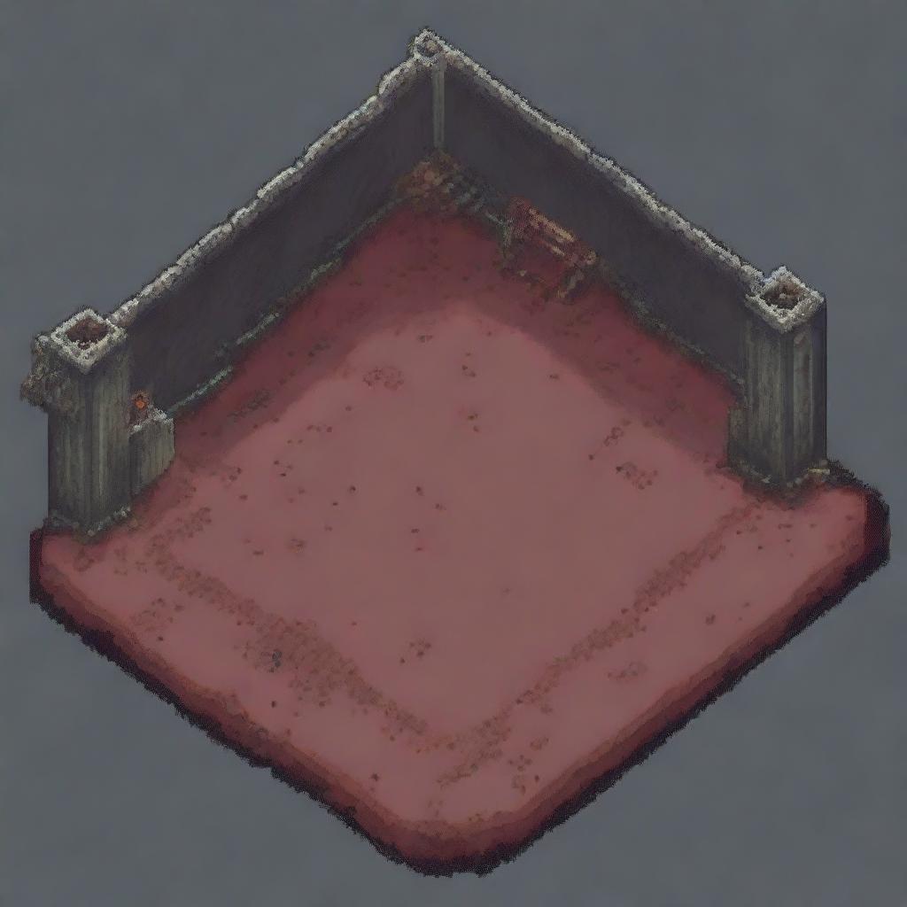 Create a 64x64 pixel art tile sprite for a post-apocalyptic environment