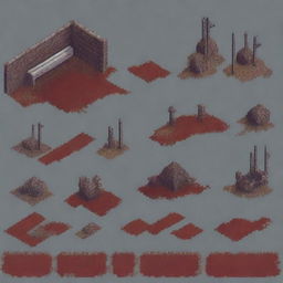 Create a 64x64 pixel art tile sprite for a post-apocalyptic environment