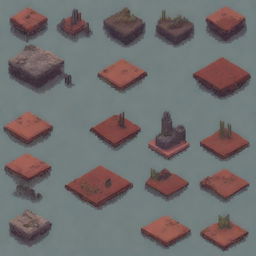 Create a 64x64 pixel art tile sprite for a post-apocalyptic environment