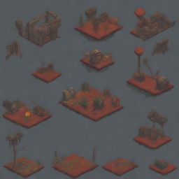 Create a 64x64 pixel art tile sprite for a post-apocalyptic environment