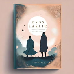 Create a book cover titled 'ESENSI TAKDIR' that focuses on fate, meeting, and luck