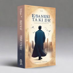 Create a book cover titled 'ESENSI TAKDIR' that focuses on fate, meeting, and luck