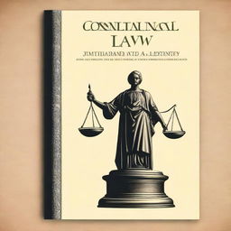 A book cover design for a book about constitutional law specifically for public service exams