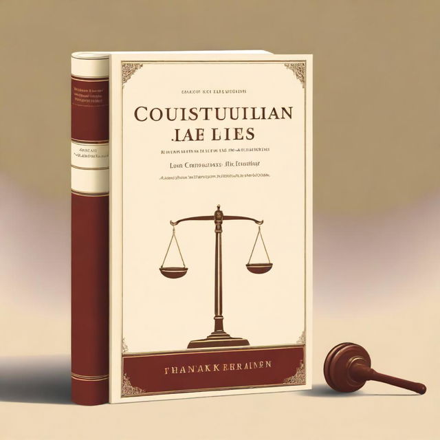 A book cover design for a book about constitutional law specifically for public service exams