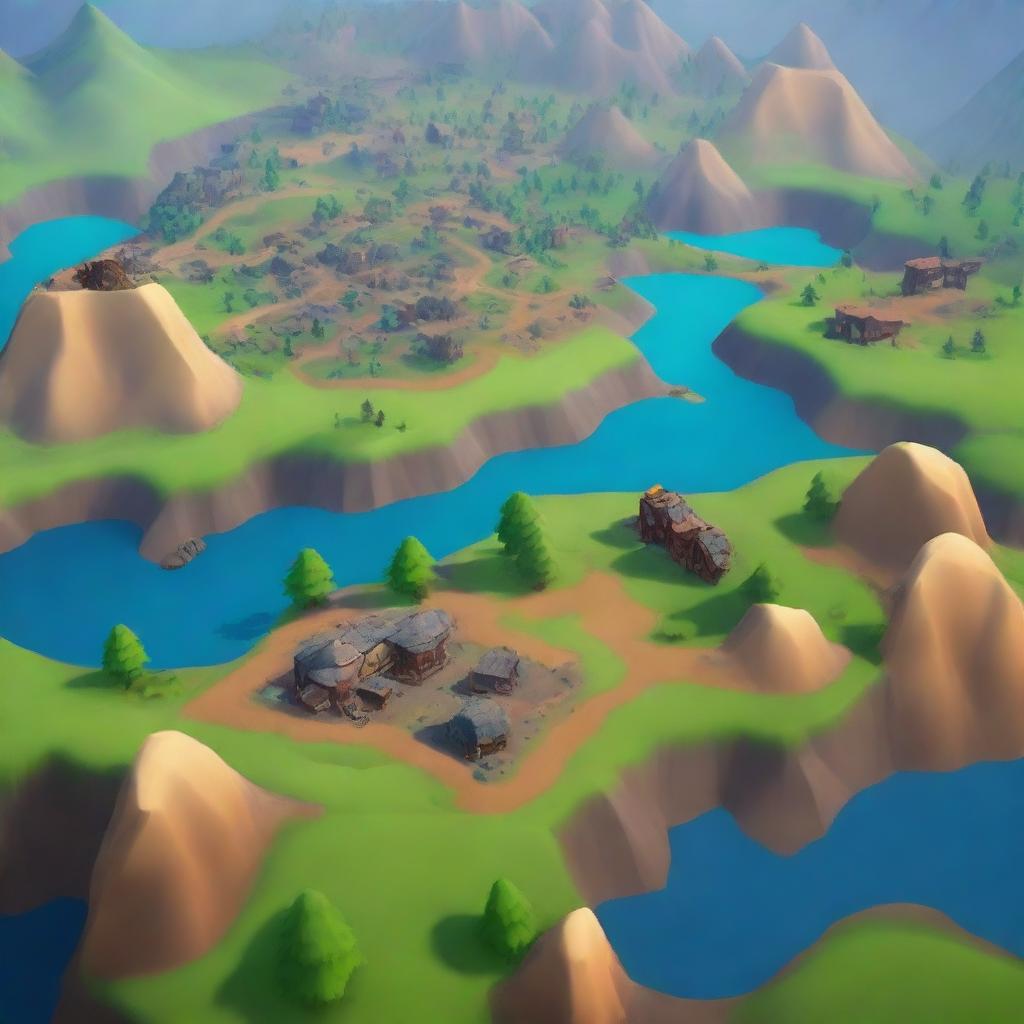 Create a scene in the style of Fortnite featuring a mining game