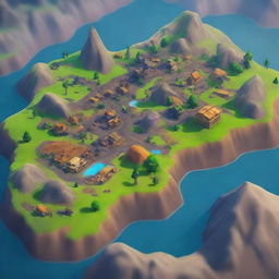 Create a scene in the style of Fortnite featuring a mining game