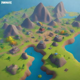 Create a scene in the style of Fortnite featuring a mining game