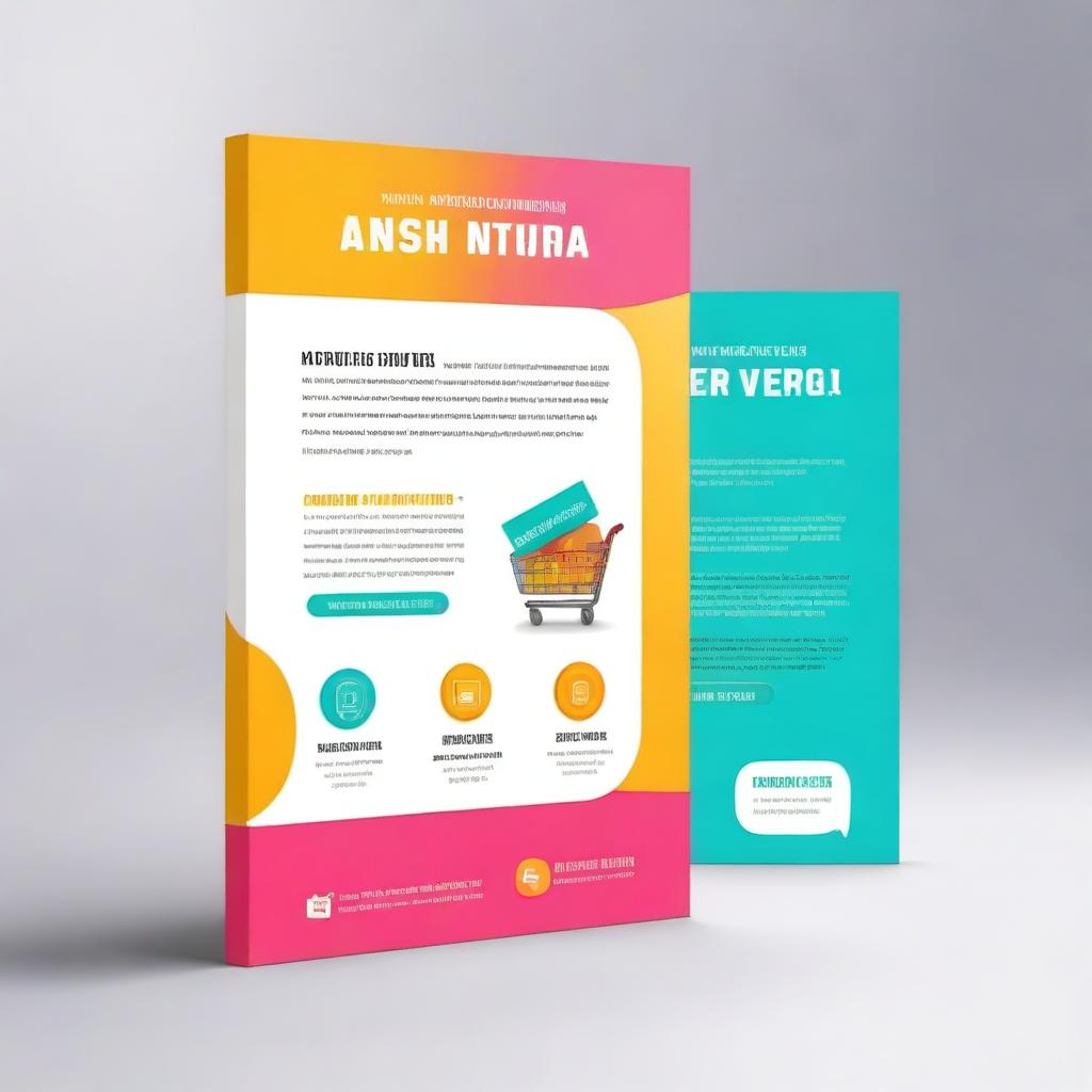 Create a vibrant and modern ebook cover for an ecommerce guide