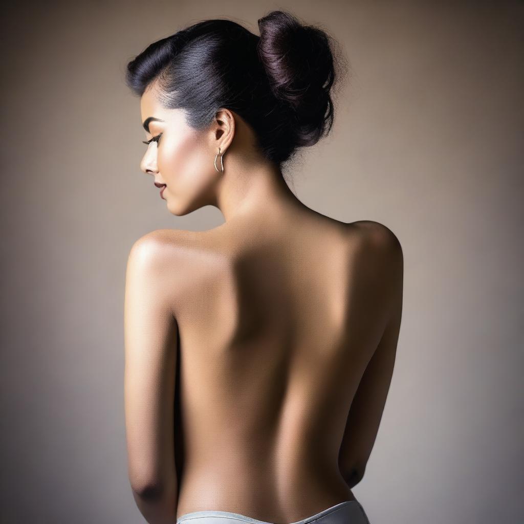 A tasteful and artistic backshot of a woman, emphasizing sensual beauty