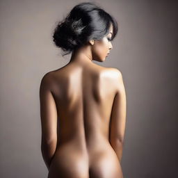 A tasteful and artistic backshot of a woman, emphasizing sensual beauty