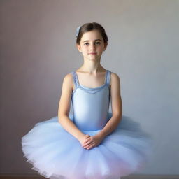 A young girl named Helena, around 13 years old, with straight brown hair and bright light brown eyes