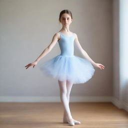 A young girl named Helena, around 13 years old, with straight brown hair and bright light brown eyes