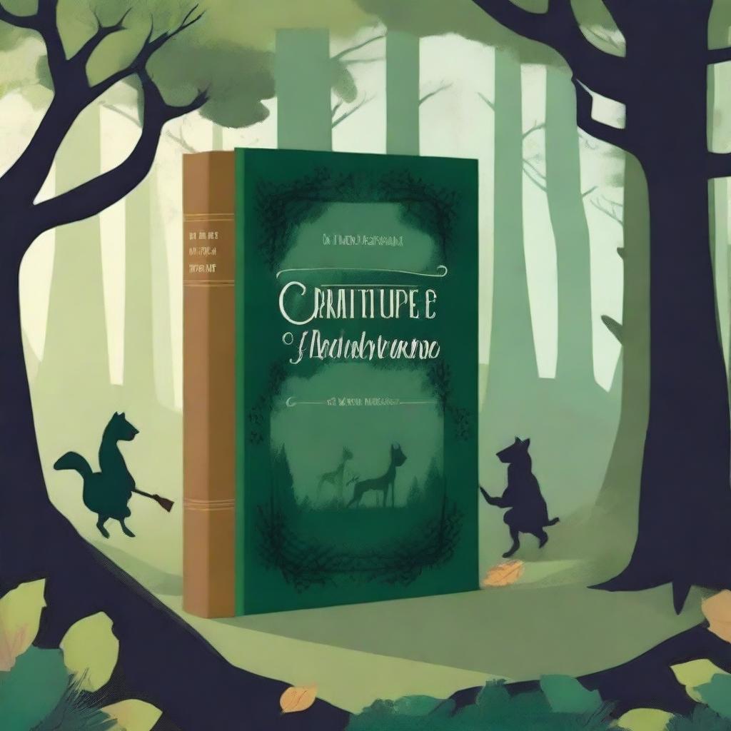 Create the cover of a book with the prompt 'Some adventurers enter a forest full of creatures from fairy tales without knowing that this would be the worst decision they could have made