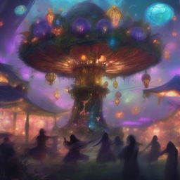 A chaotic Fey carnival filled with an explosion of colors and a touch of madness