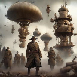 A fantastical World War One scene with a steampunk twist