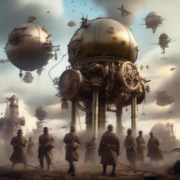 A fantastical World War One scene with a steampunk twist