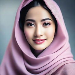 A beautiful Asian girl wearing a hijab, depicted in a tasteful and elegant manner