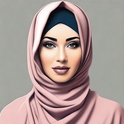 A tasteful and respectful depiction of a woman wearing a hijab, focusing on her elegance and grace