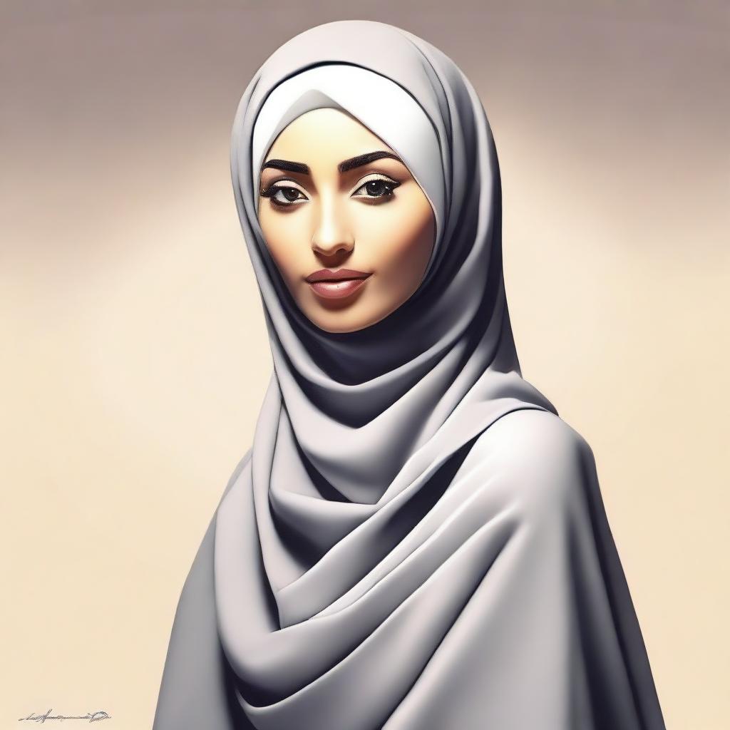 A tasteful and respectful depiction of a woman wearing a hijab