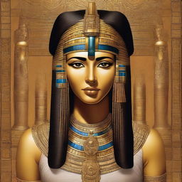 A detailed and elegant portrait of Cleopatra, the last active ruler of the Ptolemaic Kingdom of Egypt