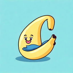 Create an image of an empty banana peel, populated with blue lemmings