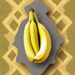 Create an image of a banana made entirely of diamonds, rendered in a 2D effect