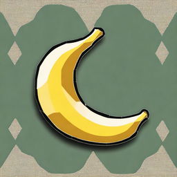 Create an image of a banana made entirely of diamonds, rendered in a 2D effect